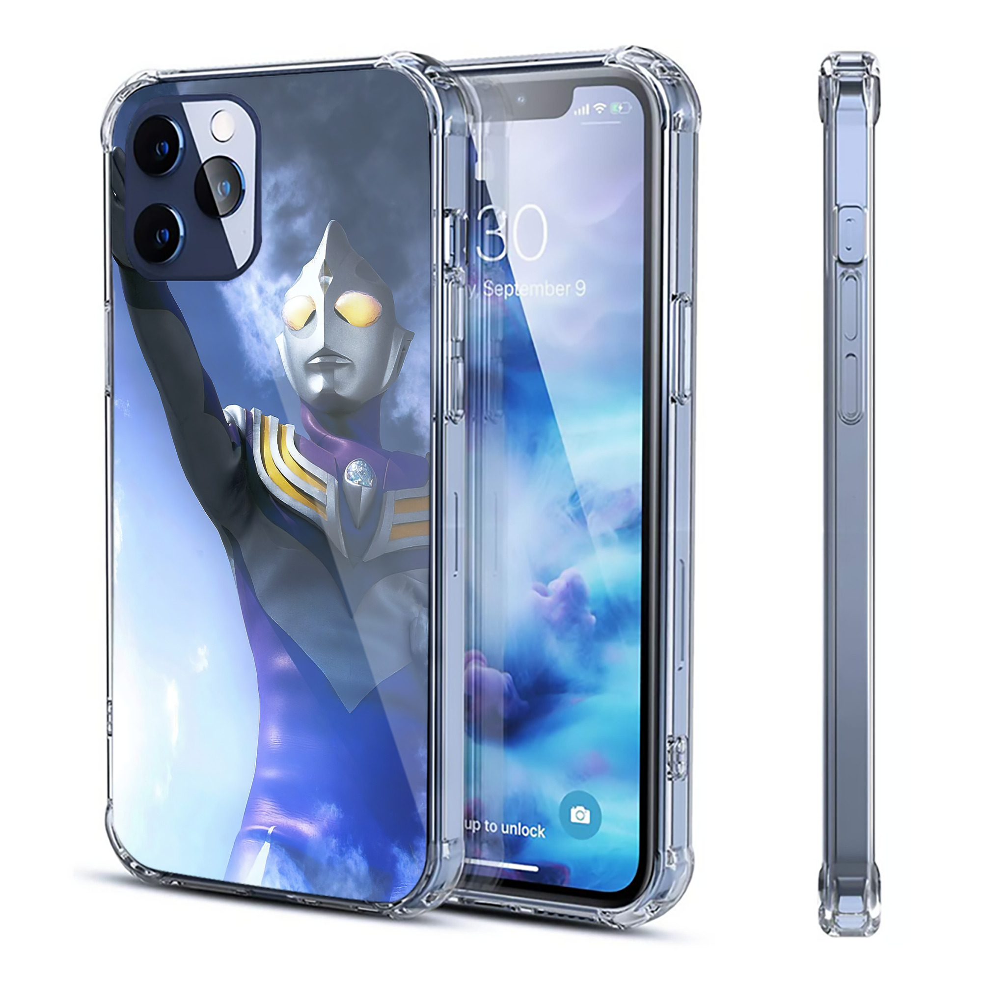 （画像用） ウルトラマン Ultraman 【iPhone 12シリーズ対応】透明スマホケース（クリアソフトケース）